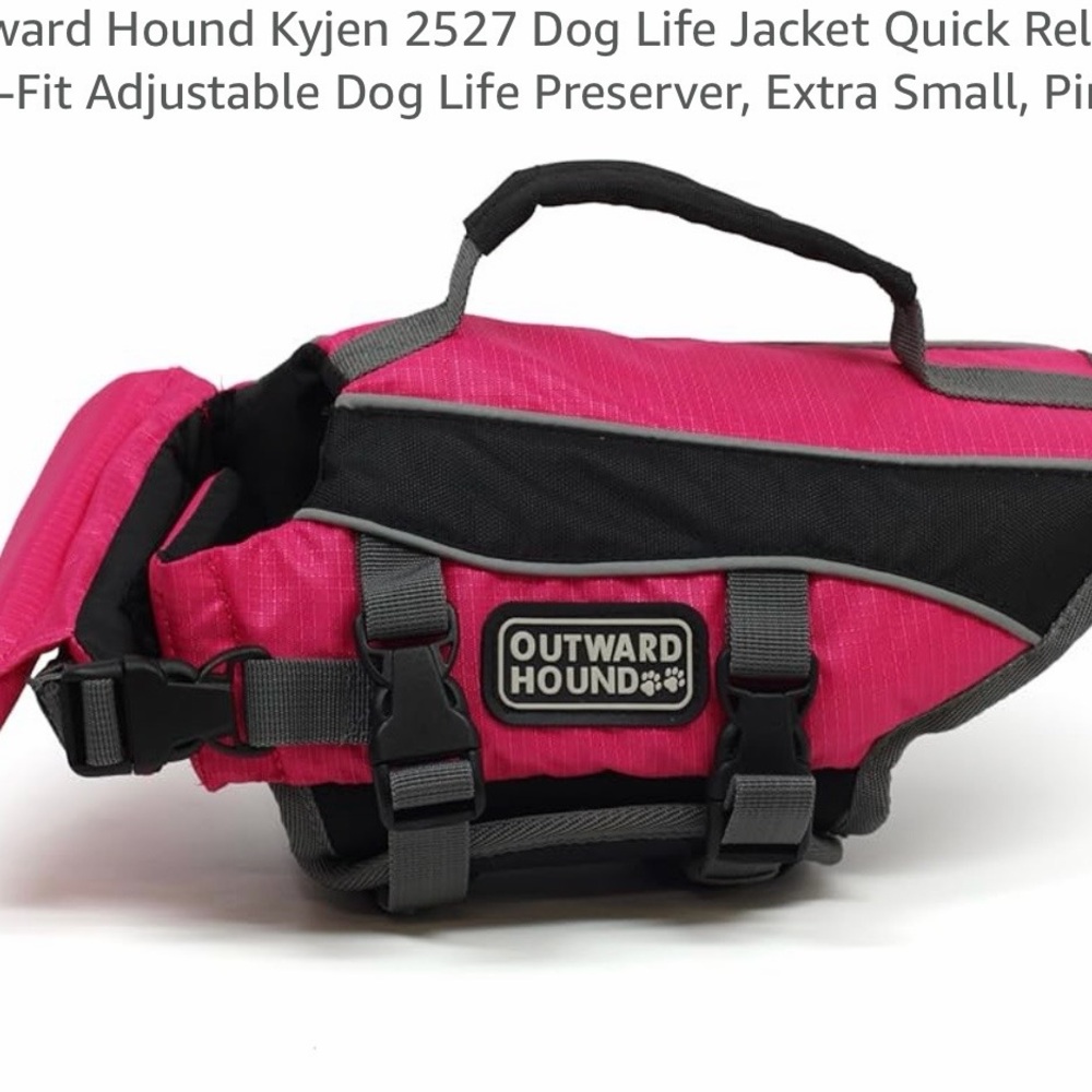 Outward Hound Pink and Black Dog Life Jacket